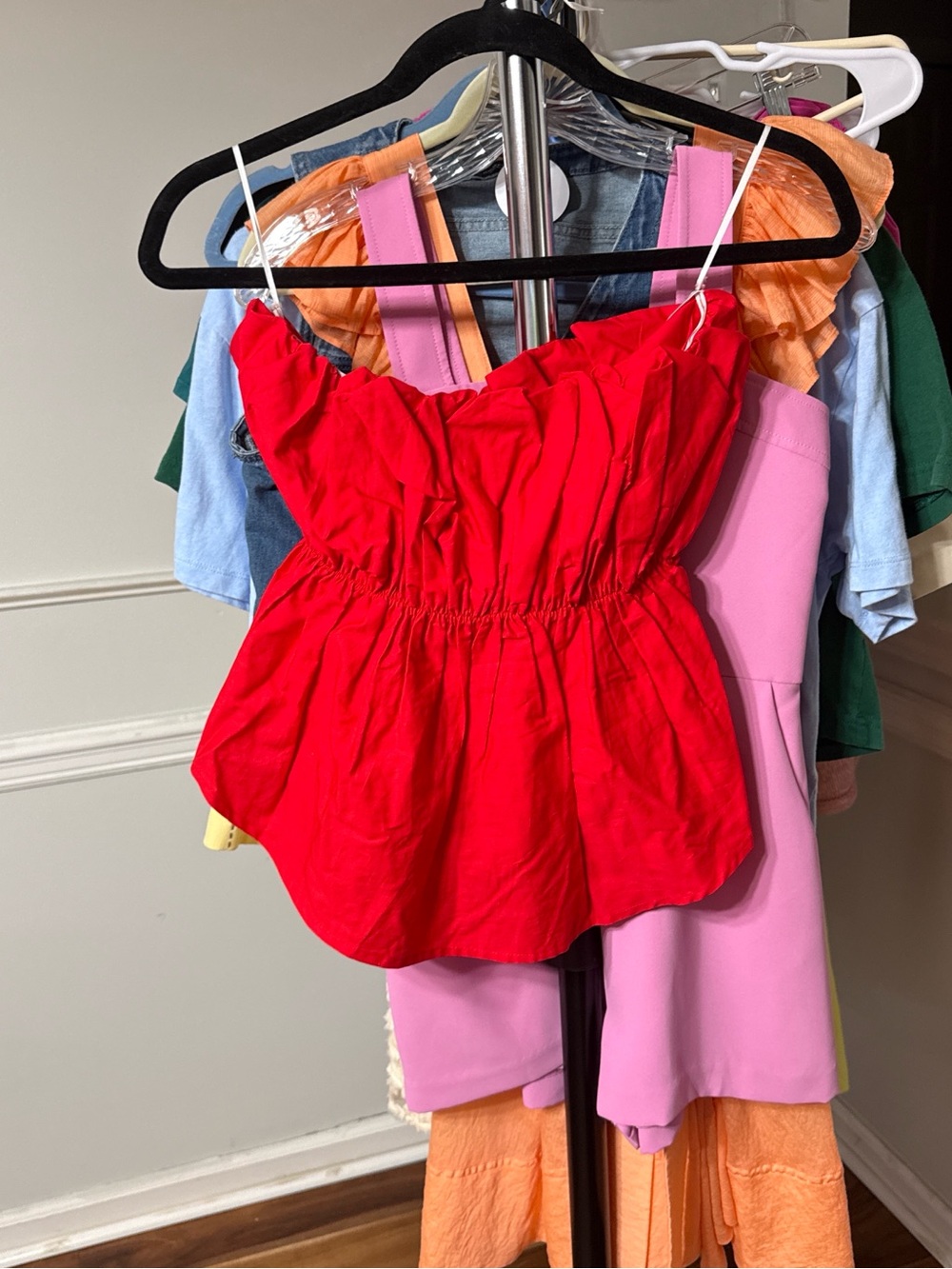 Red Ruffle Tiered Top - Picture 3 of 3